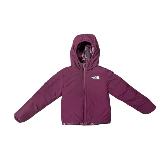 North Face Girls Reversible North Down Hooded Jacket - Boysenberry Floret Print - Picture 5 of 8